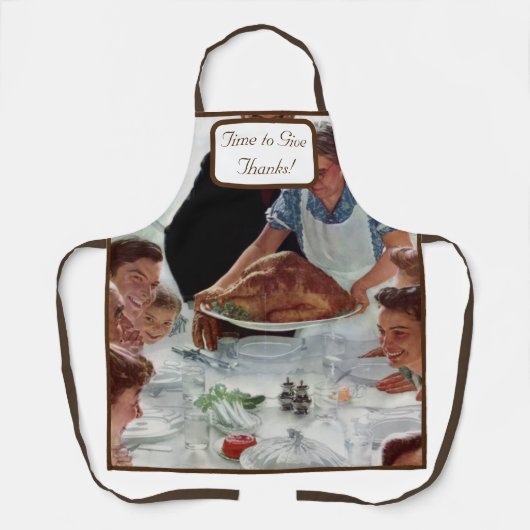 Norman Rockwell Monogrammed Thanksgiving Schort (Voorkant)