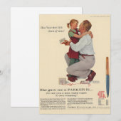 Norman Rockwell Ze gaf me een Parker 61 Pen Magazi Feestdagenkaart (Voorkant / Achterkant)