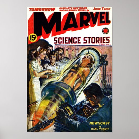 Norman Saunders cover in Marvel Science Stories of Poster (Voorkant)