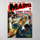 Norman Saunders cover van Marvel Science Stories f Poster (Voorkant)