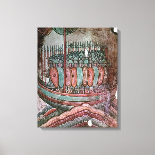 Norman soldaten die de Engelse zender oversteken Canvas Afdruk (Voorkant)