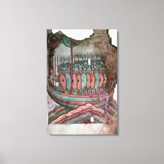 Norman soldaten die de Engelse zender oversteken Canvas Afdruk (Voorkant)