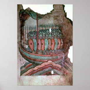 Norman soldaten die de Engelse zender oversteken Poster