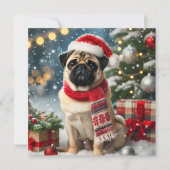 Norman T Pug Christmas Kaart (Voorkant)