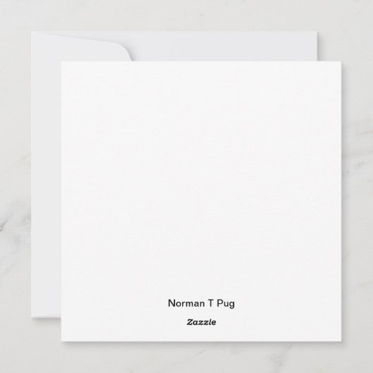 Norman T Pug Christmas Kaart (Achterkant)