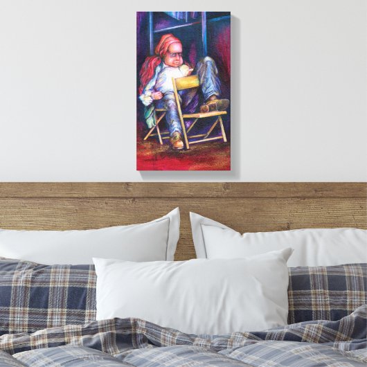 Norman tekent het liefst in zijn slaap canvas afdruk (Insitu (Slaapkamer))