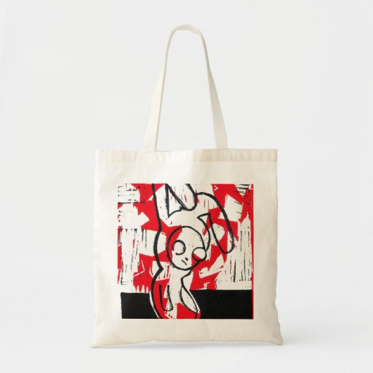 Norman the Bunny Tas (rood) (Voorkant)