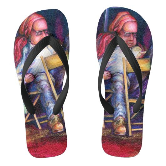 Norman verkiest in zijn slaap te tekenen teenslippers (Voetbed)