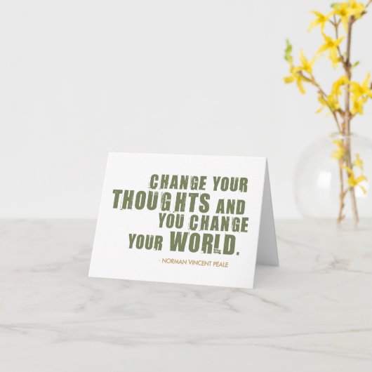 Norman Vincent Peale Quote Kaart (Gele Bloem)