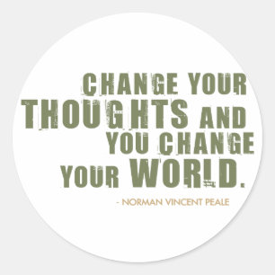 Norman Vincent Peale Quote Ronde Sticker