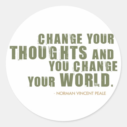 Norman Vincent Peale Quote Ronde Sticker (Voorkant)