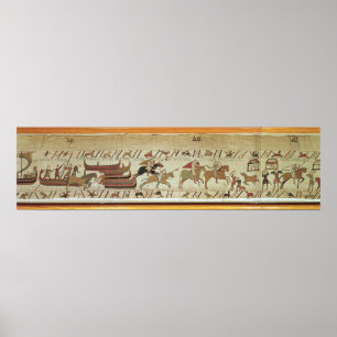 Normanden ontschepen in Pevensey en de ridders Poster