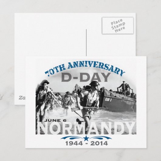 Normandië 70e D-Day Jubileum Briefkaart (Voorkant / Achterkant)