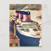 Normandie bij NYC Briefkaart (Voorkant)