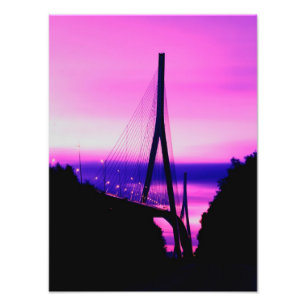 Normandië-brug, Le Havre, Frankrijk 2 Foto Afdruk