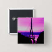 Normandië-brug, Le Havre, Frankrijk 2 Vierkante Button 5,1 Cm (Voorkant /achterkant)
