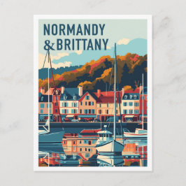 Normandië en Bretagne Frankrijk Kunst Vintage Reiz Briefkaart