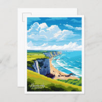 Normandië Frankrijk Art Travel illustratie