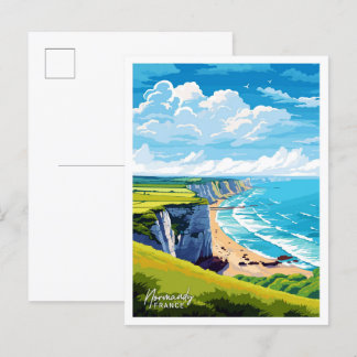 Normandië Frankrijk Art Travel illustratie Briefkaart