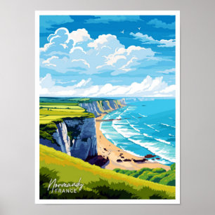 Normandië Frankrijk Art Travel illustratie Poster