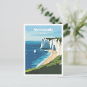 Normandië Frankrijk Kunstwerk Travel Place illustr Briefkaart (Staand voorkant)
