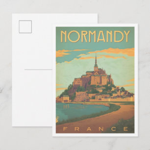 Normandië Frankrijk Vintage Reizen Briefkaart
