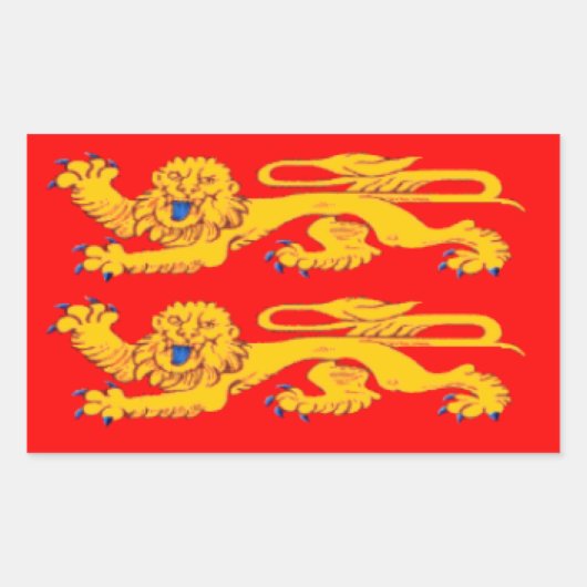 Normandië (Frankrijk) Vlag Rechthoekige Sticker (Voorkant)
