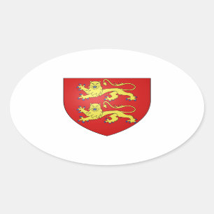 Normandië (Frankrijk) Wapenmunt Ovale Sticker