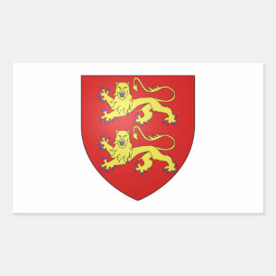 Normandië (Frankrijk) Wapenmunt Rechthoekige Sticker