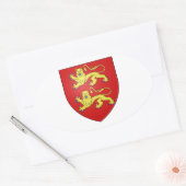 Normandië (Frankrijk) Wapenschild Ovale Sticker (Envelop)
