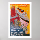Normandie in New York Harbour Poster (Voorkant)