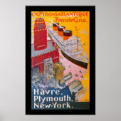 Normandie in New York Harbour Poster (Voorkant)