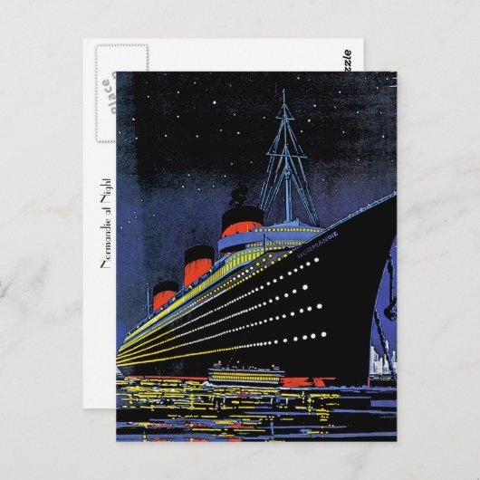 Normandie in Night Briefkaart (Voorkant / Achterkant)