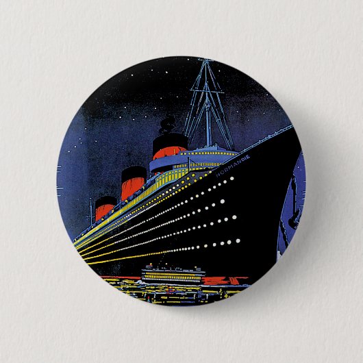 Normandie in Night Ronde Button 5,7 Cm (Voorkant)
