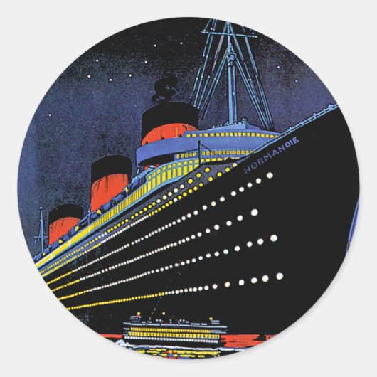 Normandie in Night Ronde Sticker (Voorkant)