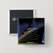 Normandie in Night Vierkante Button 5,1 Cm (Voorkant /achterkant)