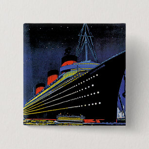 Normandie in Night Vierkante Button 5,1 Cm