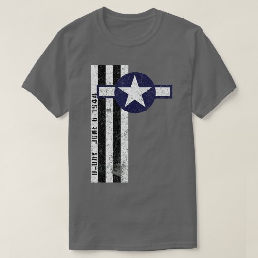 Normandië Invasion Stripes Air Corps Roundel T-shirt (Design voorkant)