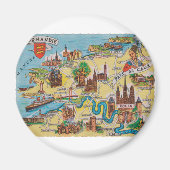 Normandie oude kaart magneet (Voorkant)