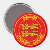 Normandie Round Emblem Magneet (Voorkant / Achterkant)