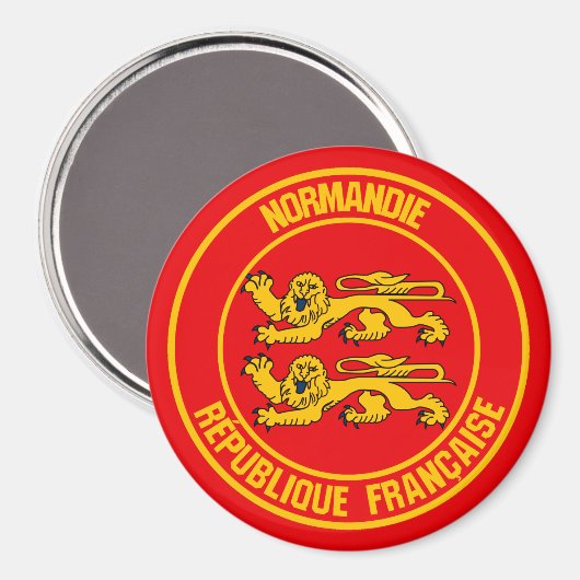 Normandie Round Emblem Magneet (Voorkant / Achterkant)
