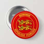 Normandie Round Emblem Ronde Button 7,6 Cm (Voorkant /achterkant)