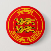 Normandie Round Emblem Ronde Button 7,6 Cm (Voorkant)