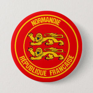 Normandie Round Emblem Ronde Button 7,6 Cm