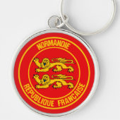 Normandie Round Emblem Sleutelhanger (Voorkant)
