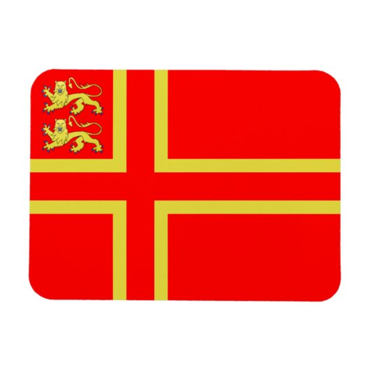 Normandië Vlag Magneet - Falaise Cross (Horizontaal)