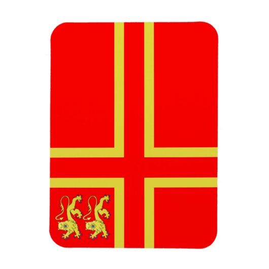 Normandië Vlag Magneet - Falaise Cross (Verticaal)