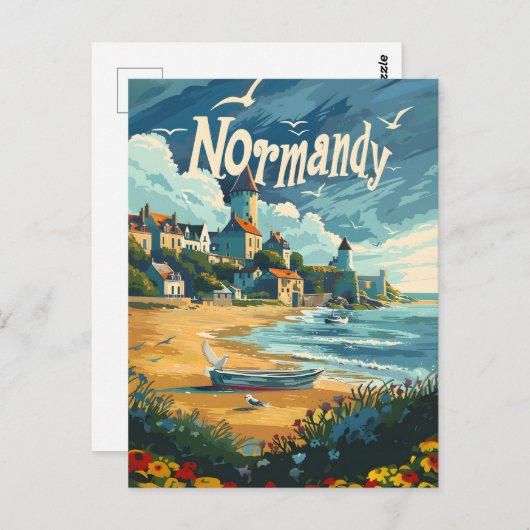 Normandische kust Frankrijk Briefkaart (Voorkant / Achterkant)