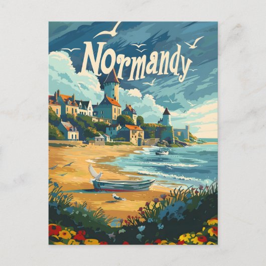 Normandische kust Frankrijk Briefkaart (Voorkant)