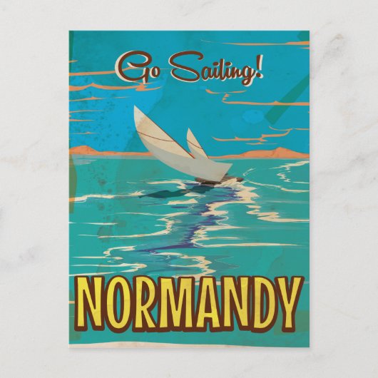 Normandische  Sailing Poster kunst. Briefkaart (Voorkant)